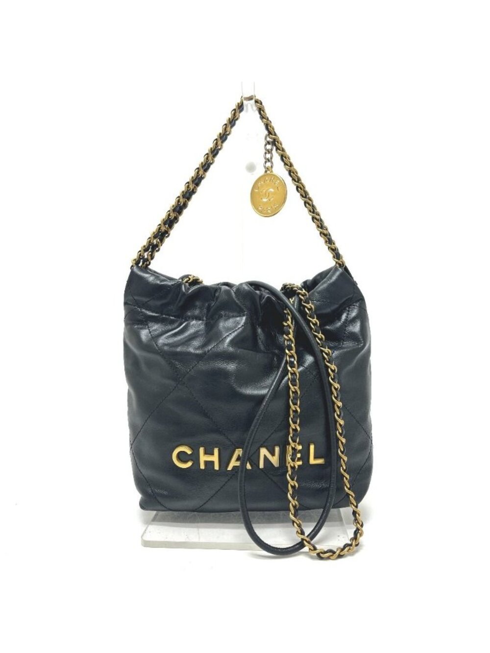 Chanel Shoulder Bag Chanel 22 Mini Leather Black Gold